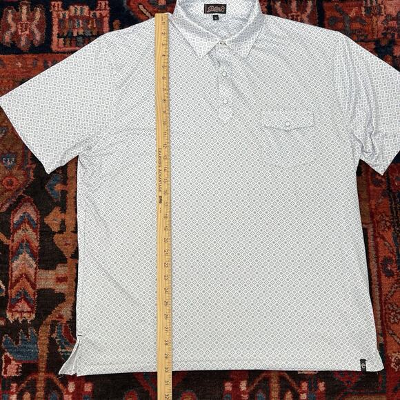 Rafter C Pearl Snap Geometric Print Golf Polo Shirt Mens XL Oversized - Picture 3 of 8